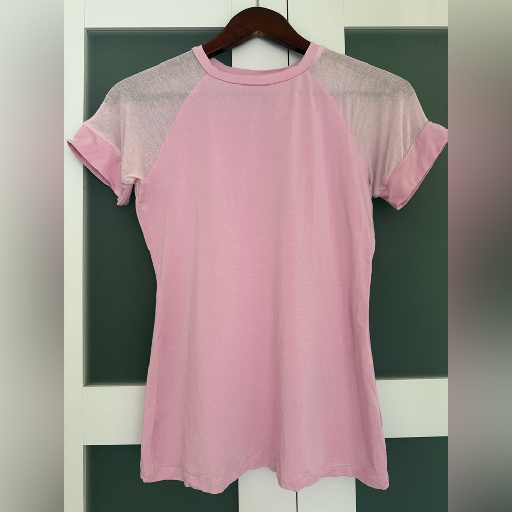 Women's Short Sleeve Crewneck Tee in Light Pink - Picture 3 of 3